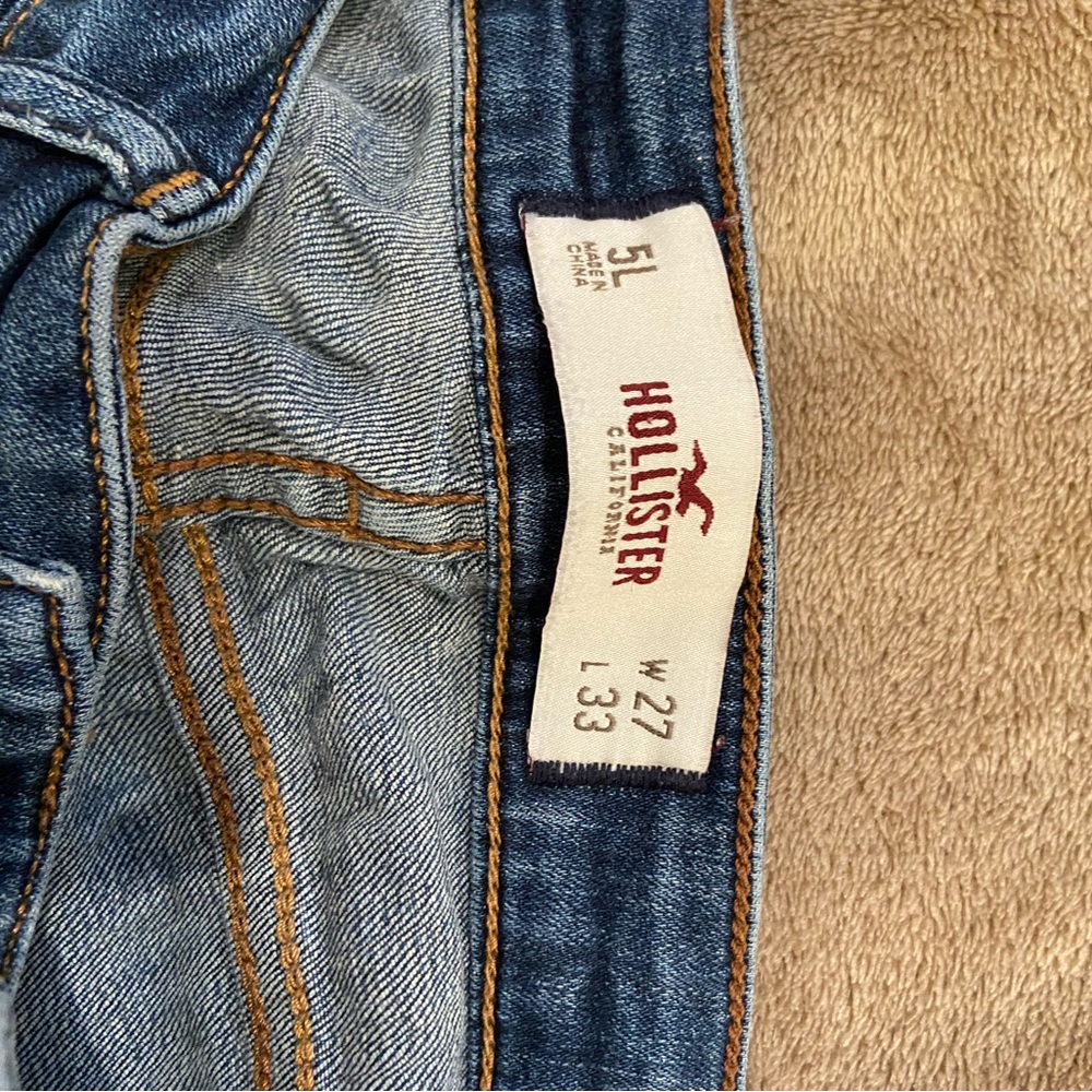 Hollister Blue Slim Jeans with Textured Denim